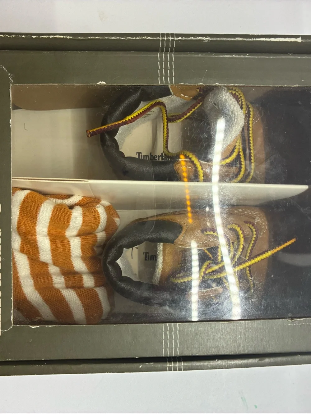 Timberland Kids Brown and Yellow Lace-Up Booties